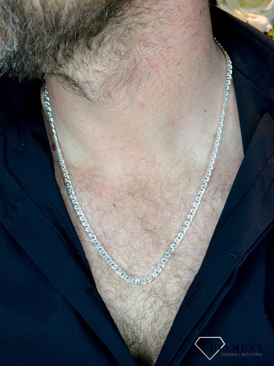 Srebrny łańcuszek Mona Lisa  DIA-LAN-571371R-80-925 4,6mm-4,8  próba 925. Efektowny splot, który przez swoją uniwersalną strukturę jest idealną bazą do rozmaitych wisiorków oraz dodatków. Idealny na prezent..jpg